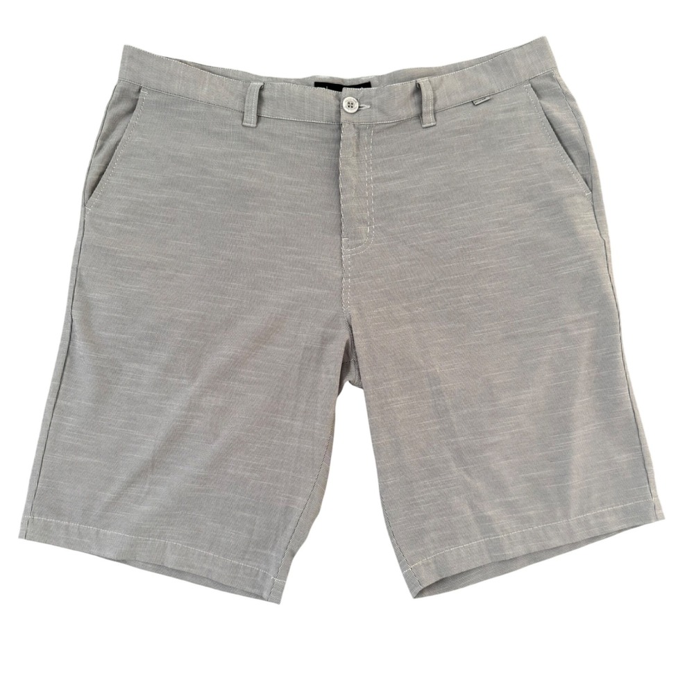 TravisMathew 40x11 Grey Striped Stretch Performance Mens Golf Shorts Flaw